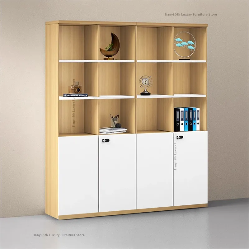 Office Furniture Filing Cabinets - ตู้เก็บเอกสารไม้เนื้อแข็งสไตล์โมเดิร์น ชั้นวางหนังสือ ตู้เก็บของติดผนังสำหรับสำนักงาน FYBK