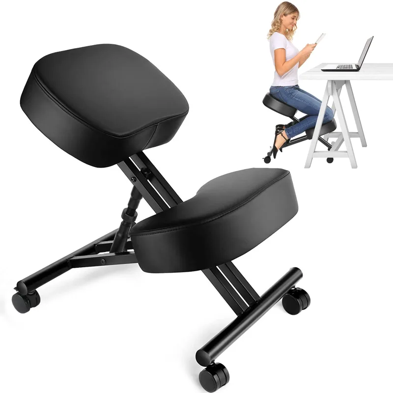 Office Furniture Home - เก้าอี้นั่งคุกเข่าตามหลักสรีรศาสตร์สำหรับสำนักงาน เก้าอี้ปรับระดับได้สำหรับบ้านและสำนักงาน - ปรับปรุงท่าทางของคุณด้วยที่นั่งแบบเอียง
