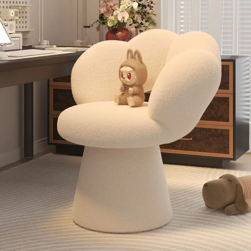Office Furniture Home - เก้าอี้สำนักงานที่บ้านตามหลักสรีรศาสตร์พร้อมพนักพิงหลังแบบกลีบดอกไม้ที่นุ่มสบาย ปรับระดับได้ เหมาะสำหรับโต๊ะเครื่องแป้งและเฟอร์นิเจอร์ภายในบ้าน
