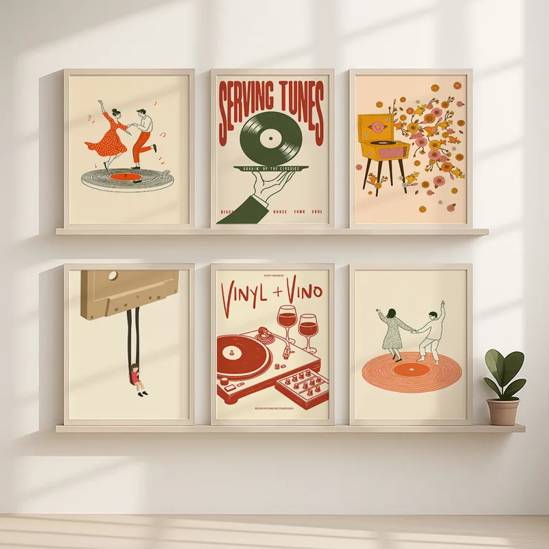 โปสเตอร์ผ้าใบลายดนตรีวินเทจ 1  - Office Furniture Home บทวิจารณ์และราคา