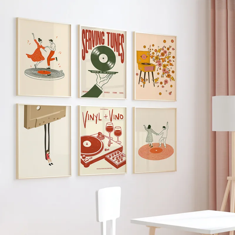 โปสเตอร์ผ้าใบลายดนตรีวินเทจ 1  - Office Furniture Home บทวิจารณ์และราคา