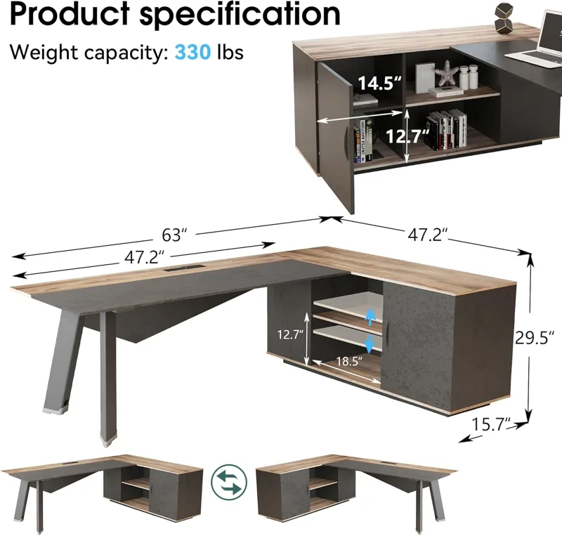 โต๊ะทำงานผู้บริหารรูปตัว L ขนา - Office Furniture Filing Cabinets บทวิจารณ์และราคา