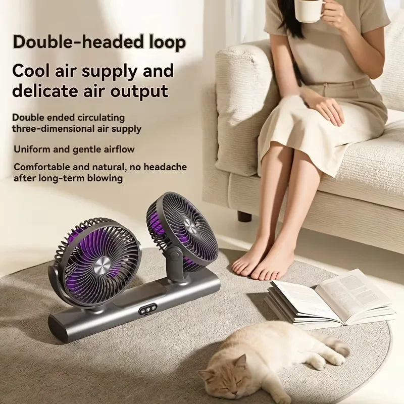 พัดลมหมุนเวียนแบบสองหัว ติดผนั - Office Furniture Modern บทวิจารณ์และราคา